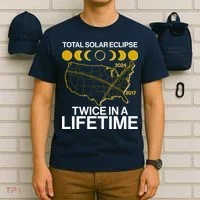 Total Solar Eclipse Twice In A Lifetime 2017 2024 T-Shirt thumb 6