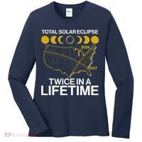 Total Solar Eclipse Twice In A Lifetime 2017 2024 Women's Long Sleeve Shirt thumb 0