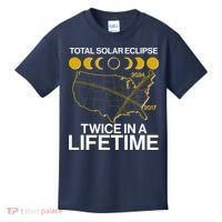 Total Solar Eclipse Twice In A Lifetime 2017 2024 Kids T-Shirt thumb 0