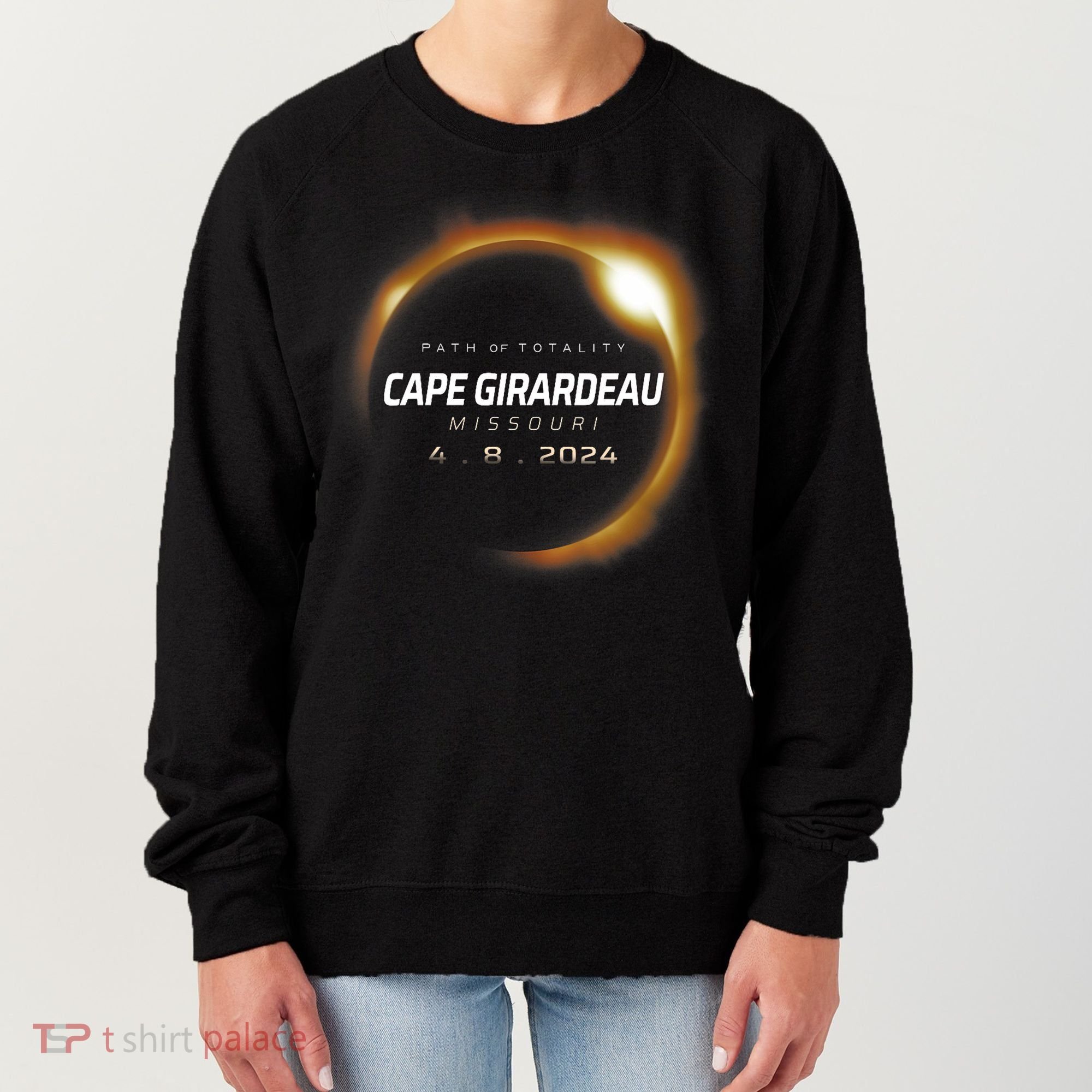 Total Solar Eclipse 2024 Cape Girardeau Missouri April 2024 Women's Sweatshirt