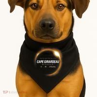Total Solar Eclipse 2024 Cape Girardeau Missouri April 2024 USA-Made Doggie Bandana thumb 1