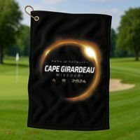 Total Solar Eclipse 2024 Cape Girardeau Missouri April 2024 Golf Towel thumb 1