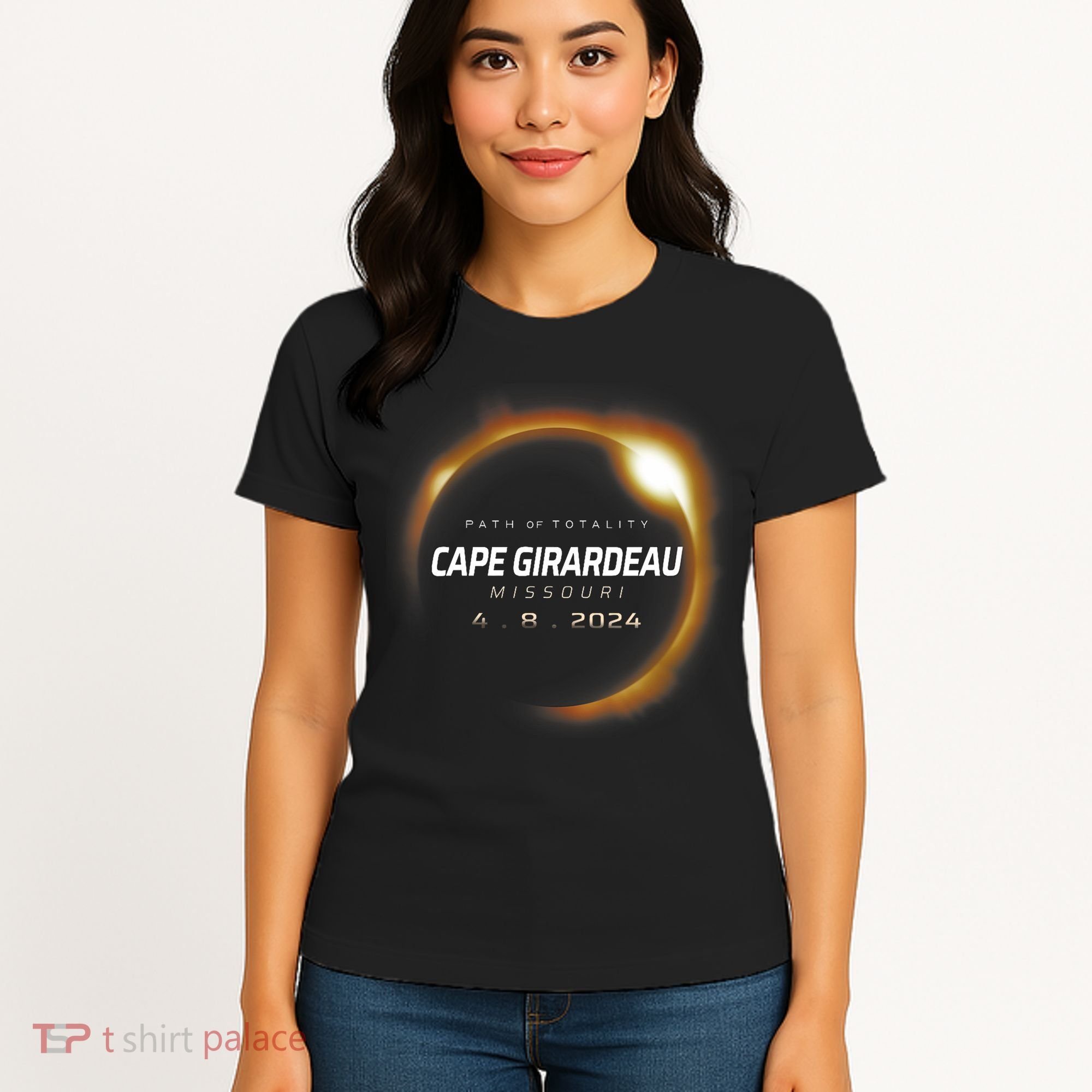 Total Solar Eclipse 2024 Cape Girardeau Missouri April 2024 Women's T-Shirt