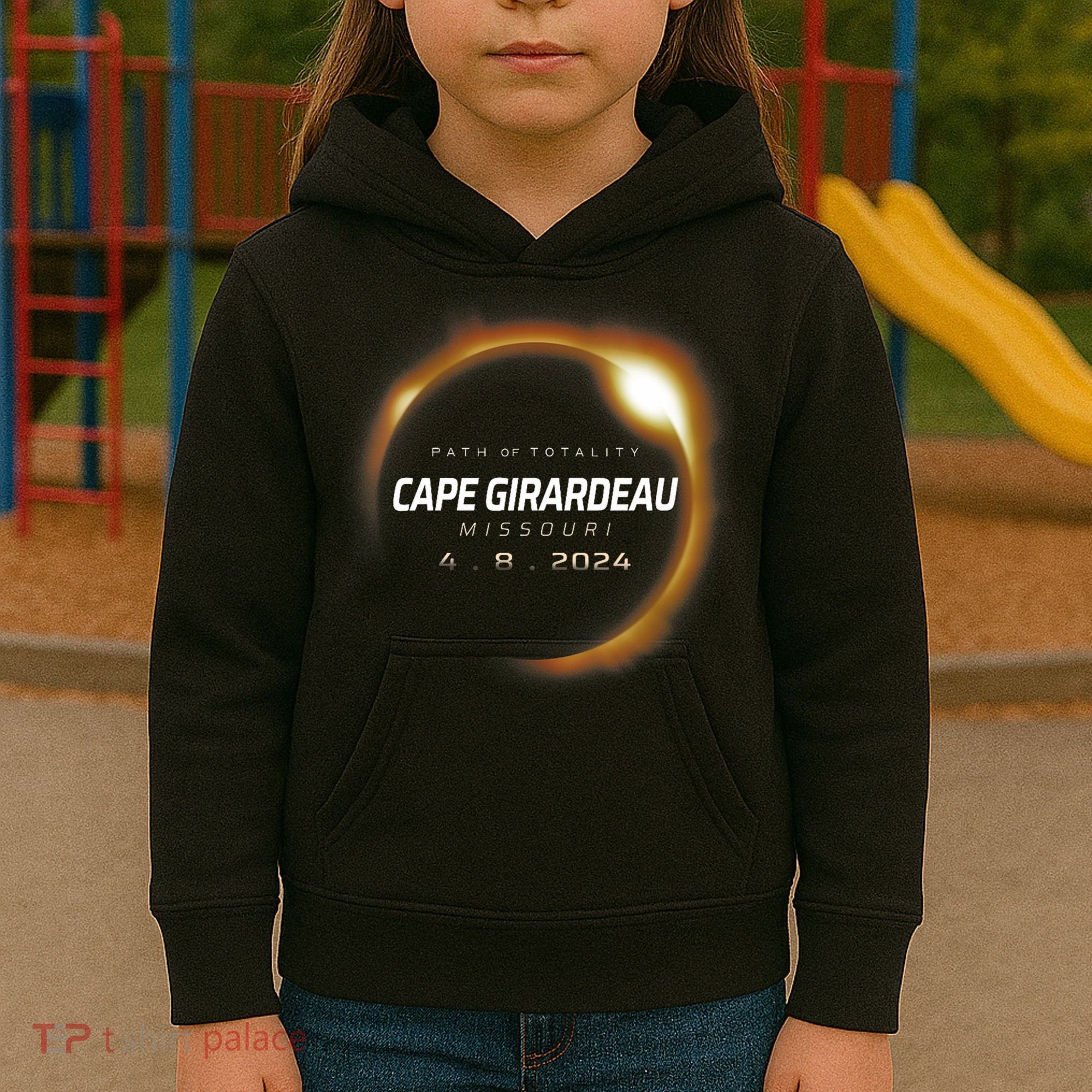 Total Solar Eclipse 2024 Cape Girardeau Missouri April 2024 Kids Hoodie