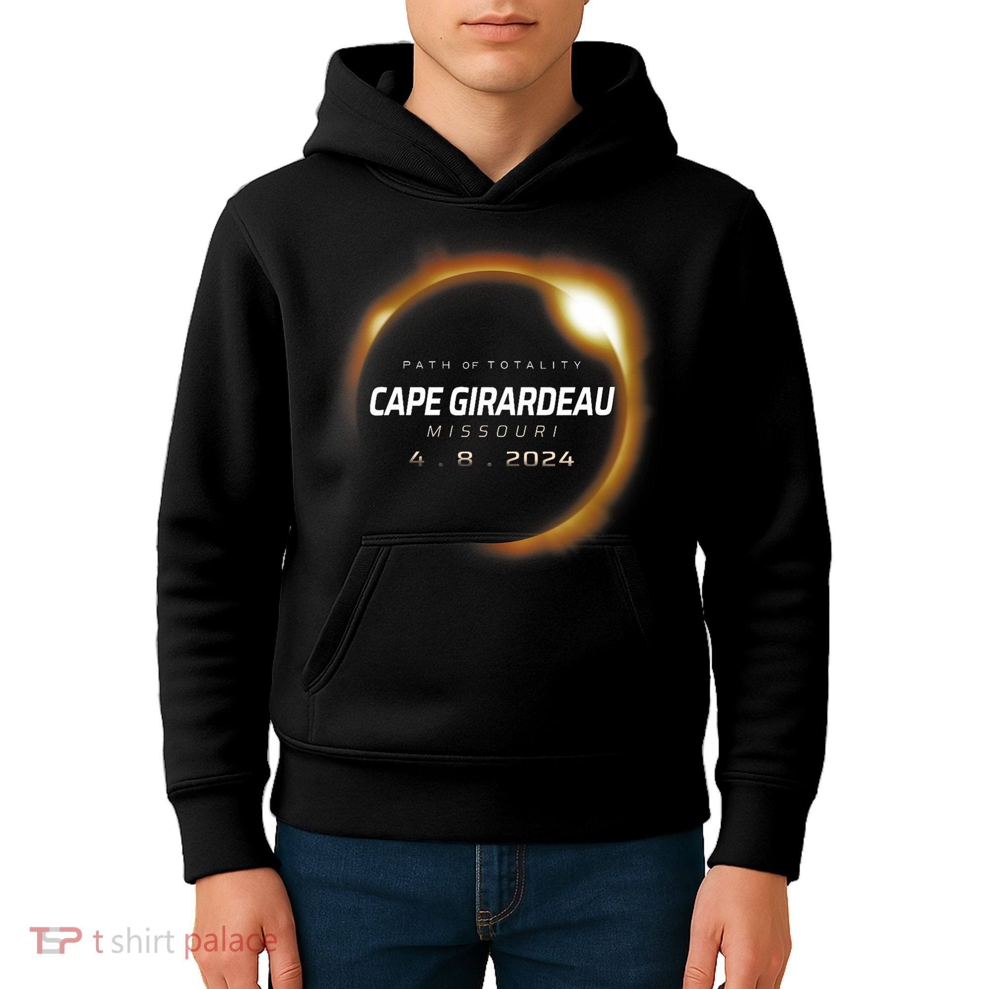 Total Solar Eclipse 2024 Cape Girardeau Missouri April 2024 Kids Hoodie