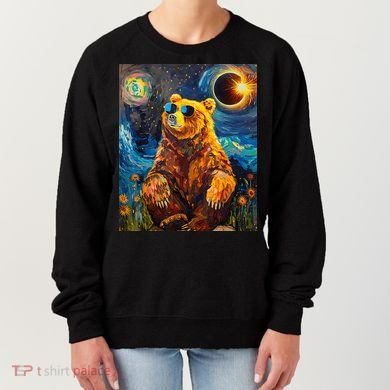 Total Solar Eclipse Grizzly Bear Women's Sweatshirt