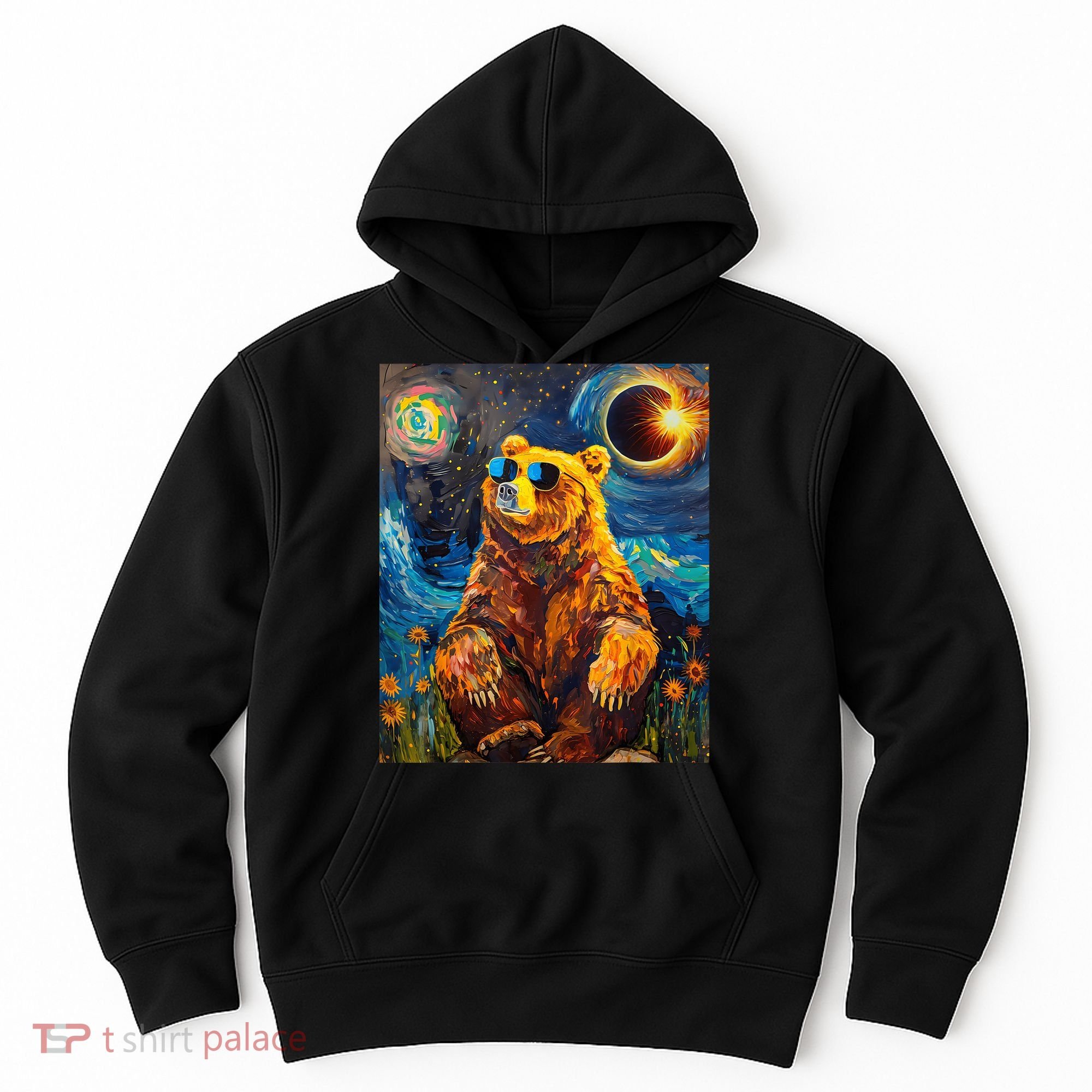 Total Solar Eclipse Grizzly Bear Hoodie