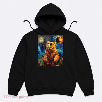 Total Solar Eclipse Grizzly Bear Hoodie
