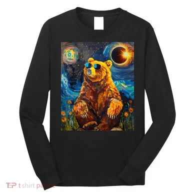 Total Solar Eclipse Grizzly Bear Long Sleeve Shirt