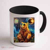Total Solar Eclipse Grizzly Bear Coffee Mug thumb 1