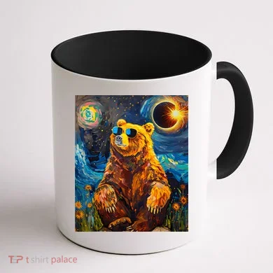 Total Solar Eclipse Grizzly Bear Coffee Mug back