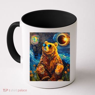 Total Solar Eclipse Grizzly Bear Coffee Mug