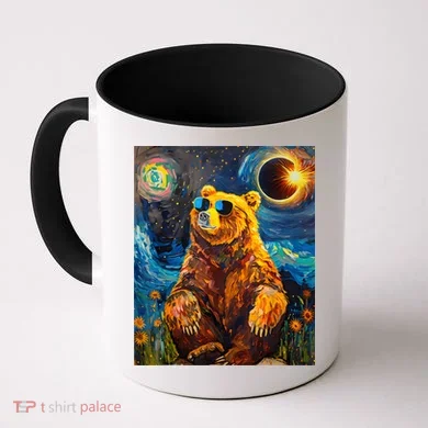 Total Solar Eclipse Grizzly Bear Coffee Mug