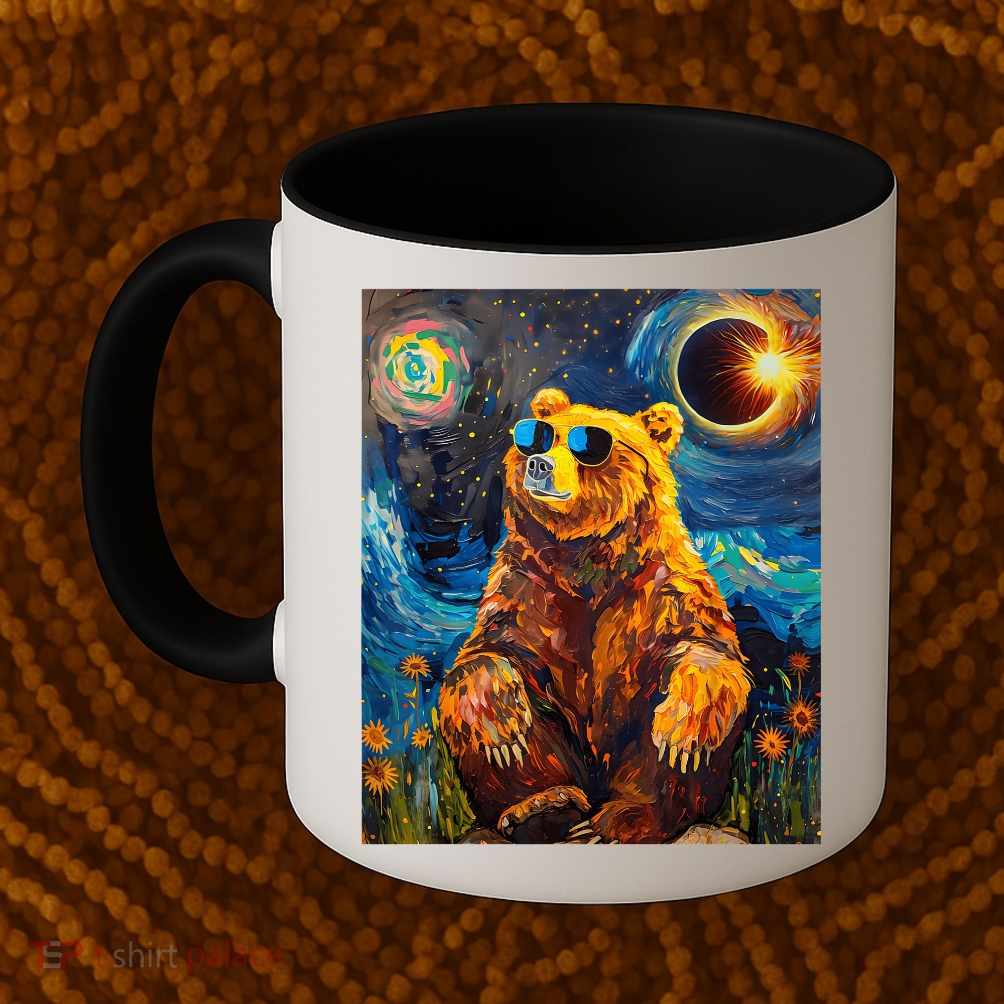 Total Solar Eclipse Grizzly Bear Coffee Mug
