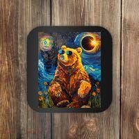 Total Solar Eclipse Grizzly Bear Coaster thumb 0