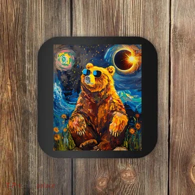 Total Solar Eclipse Grizzly Bear Coaster