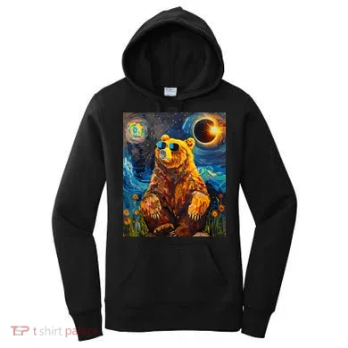 Total Solar Eclipse Grizzly Bear Women's Hoodie