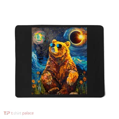 Total Solar Eclipse Grizzly Bear Mousepad