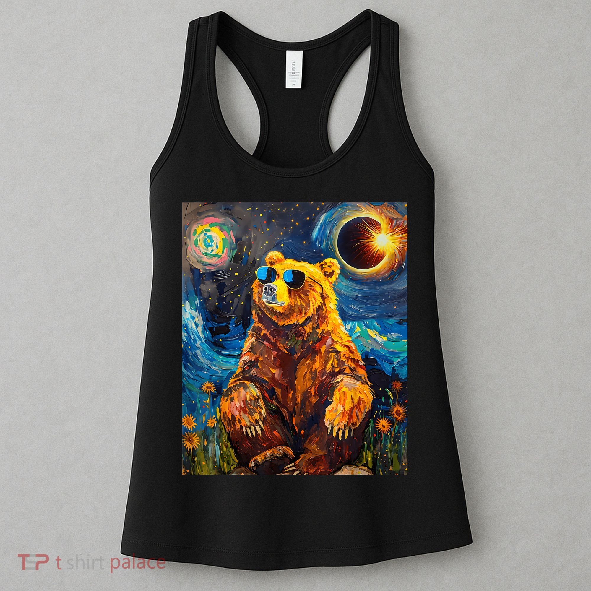 Total Solar Eclipse Grizzly Bear Women's Tank Top
