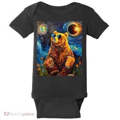 Total Solar Eclipse Grizzly Bear Baby Bodysuit