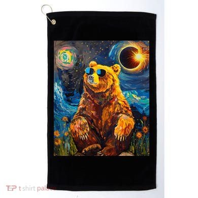Total Solar Eclipse Grizzly Bear Golf Towel