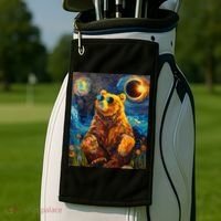 Total Solar Eclipse Grizzly Bear Golf Towel thumb 2
