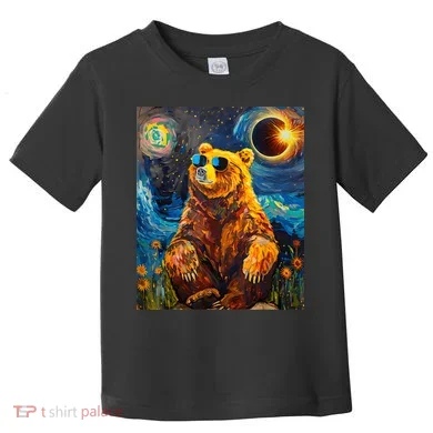Total Solar Eclipse Grizzly Bear Toddler T-Shirt