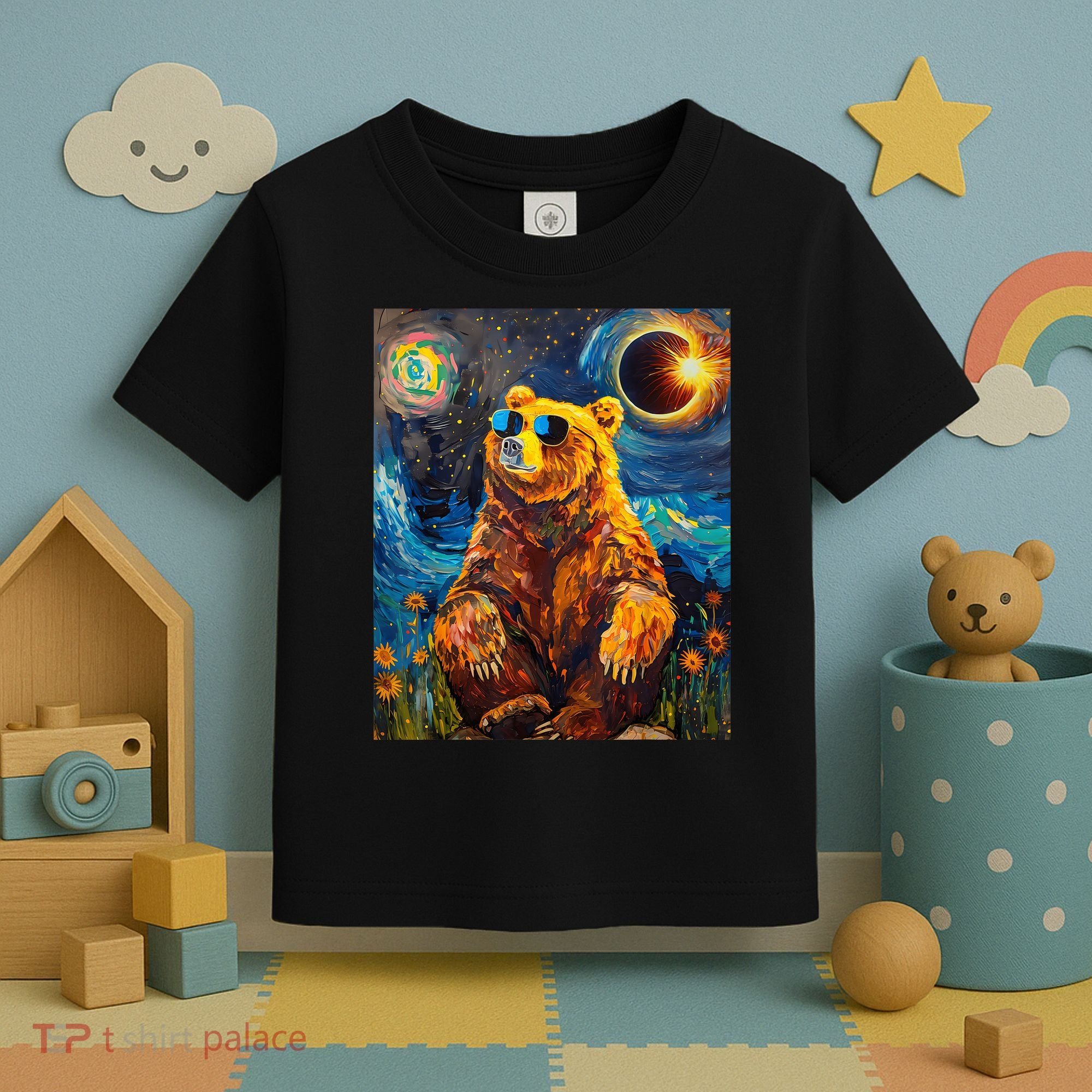Total Solar Eclipse Grizzly Bear Toddler T-Shirt