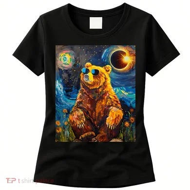 Total Solar Eclipse Grizzly Bear Women's T-Shirt