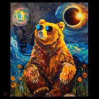 Total Solar Eclipse Grizzly Bear Kids Hoodie thumb 5