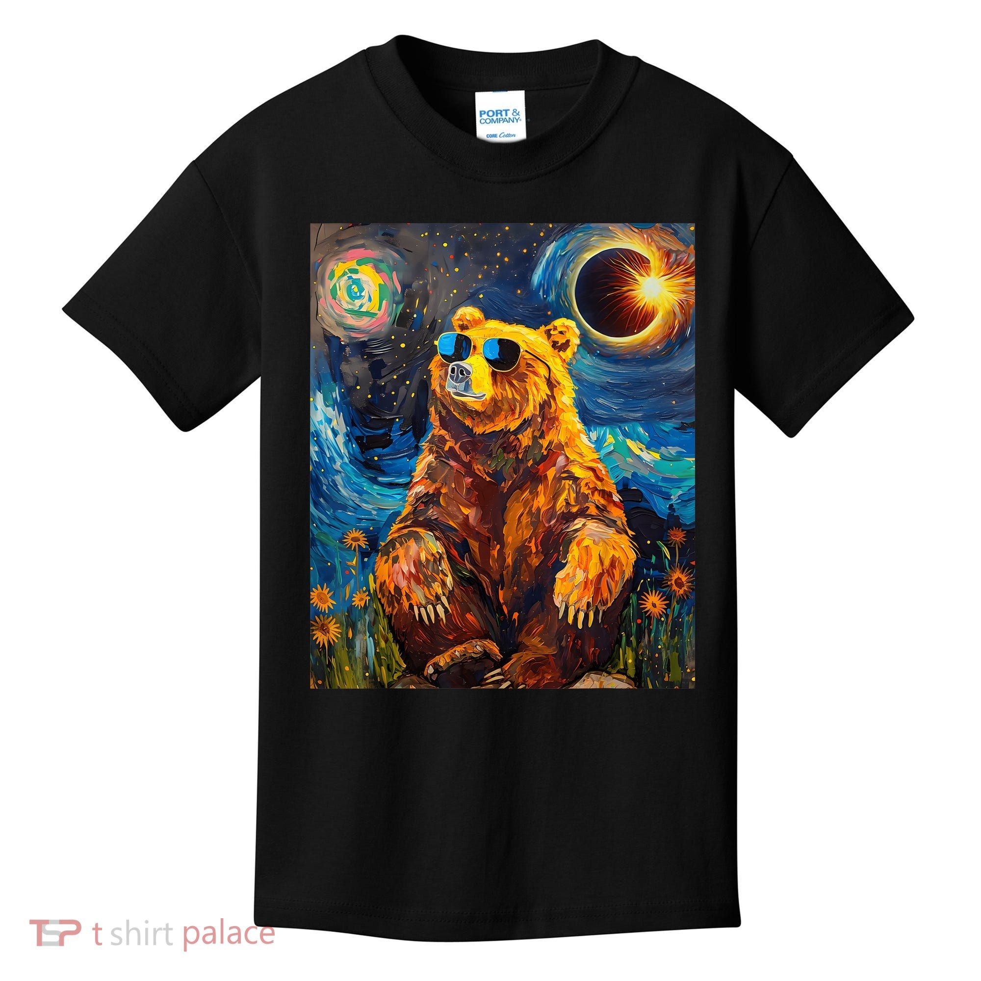 Total Solar Eclipse Grizzly Bear Kids T-Shirt