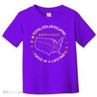 Total Solar Eclipse Twice In A Lifetime Aug 21 2017 April 08 2024 Toddler T-Shirt thumb 0