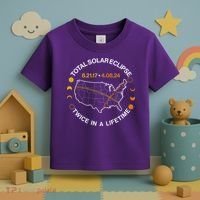 Total Solar Eclipse Twice In A Lifetime Aug 21 2017 April 08 2024 Toddler T-Shirt thumb 3