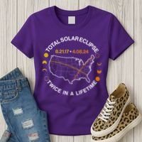 Total Solar Eclipse Twice In A Lifetime Aug 21 2017 April 08 2024 Women's T-Shirt thumb 3