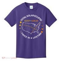 Total Solar Eclipse Twice In A Lifetime Aug 21 2017 April 08 2024 Kids T-Shirt thumb 0