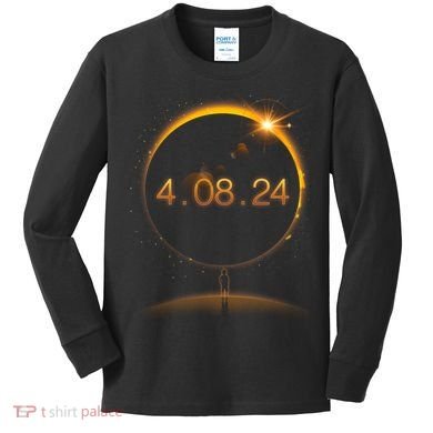 Total Solar Eclipse April 8 2024 Kids Long Sleeve Shirt