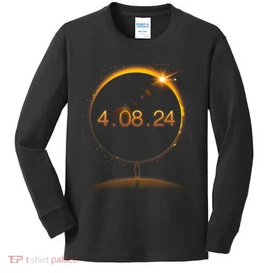 Total Solar Eclipse April 8 2024 Kids Long Sleeve Shirt