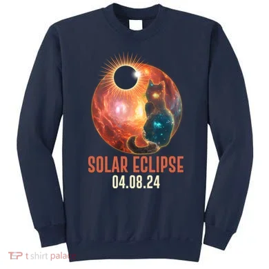 Total Solar Eclipse Galaxy Space Cat Sweatshirt
