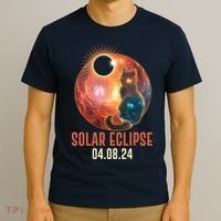 Total Solar Eclipse Galaxy Space Cat T-Shirt thumb 3