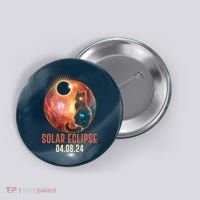 Total Solar Eclipse Galaxy Space Cat Button thumb 0