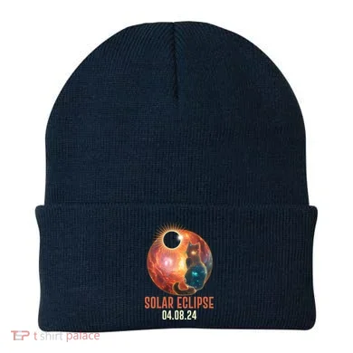 Total Solar Eclipse Galaxy Space Cat Beanie