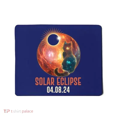 Total Solar Eclipse Galaxy Space Cat Mousepad