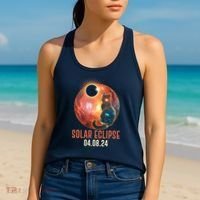 Total Solar Eclipse Galaxy Space Cat Women's Tank Top thumb 2