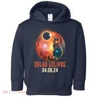 Total Solar Eclipse Galaxy Space Cat Toddler Hoodie thumb 0