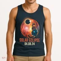 Total Solar Eclipse Galaxy Space Cat Tank Top thumb 3