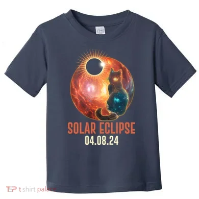 Total Solar Eclipse Galaxy Space Cat Toddler T-Shirt