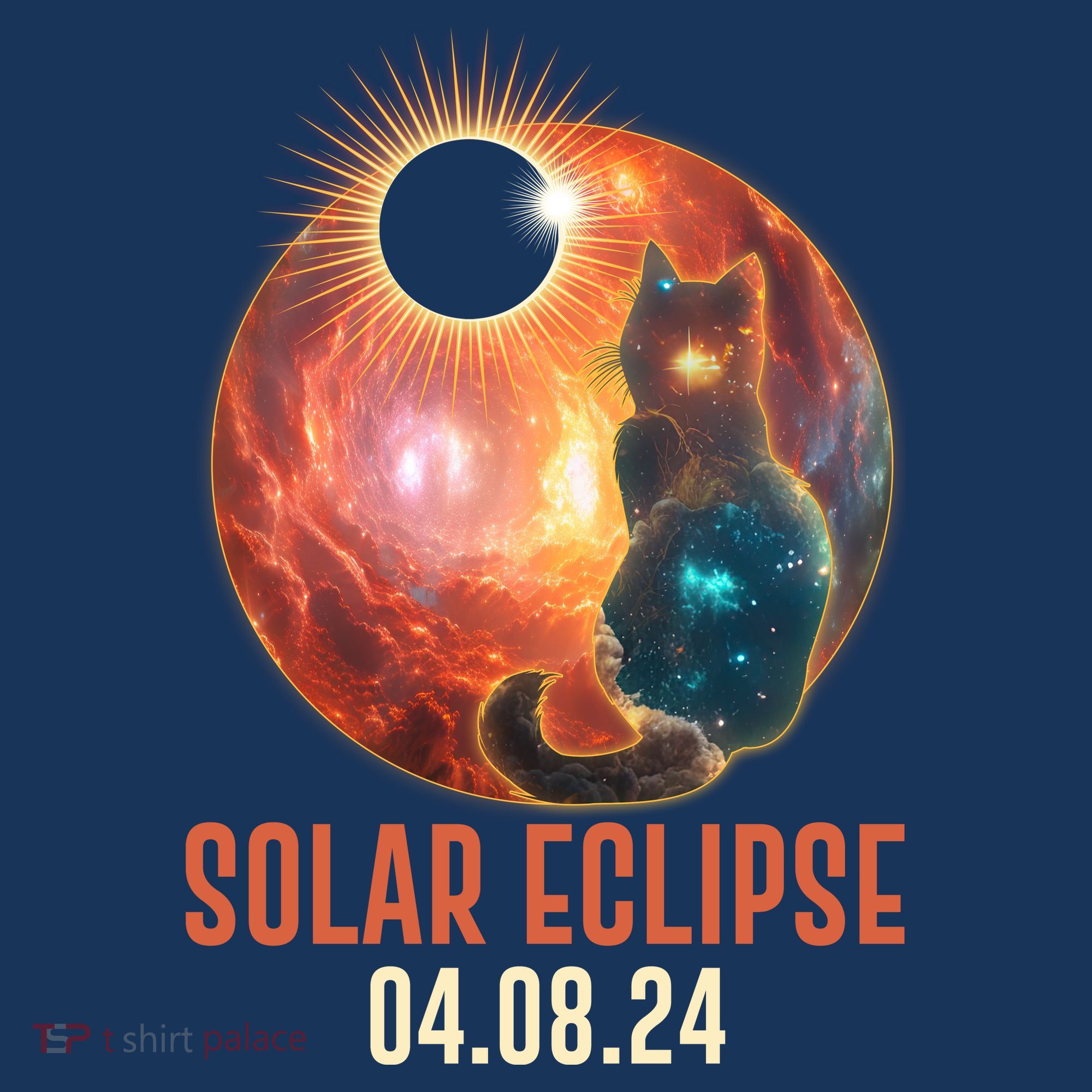 Total Solar Eclipse Galaxy Space Cat Women's Long Sleeve Shirt