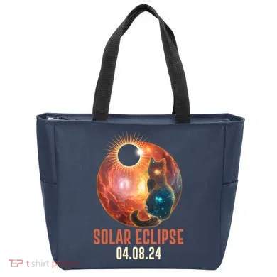 Total Solar Eclipse Galaxy Space Cat Tote Bag