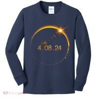 Total Solar Eclipse April 8 2024 Kids Long Sleeve Shirt thumb 0
