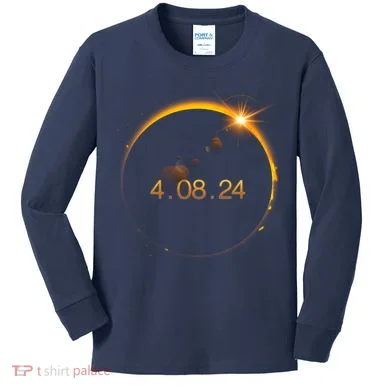 Total Solar Eclipse April 8 2024 Kids Long Sleeve Shirt